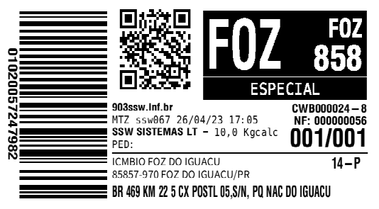 Etiqueta de Identificação de Volume do SSW